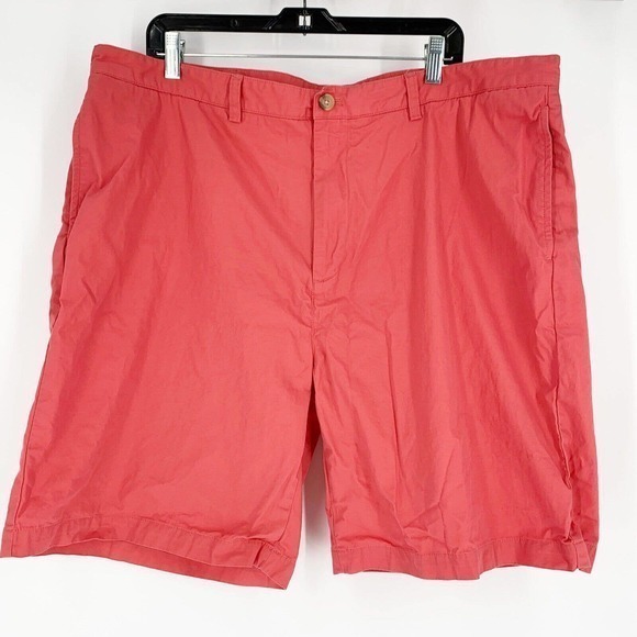 Vineyard Vines Men Sz 42 Khaki Pink Salmon Classic Fit Golf Short Flat Front - Picture 1 of 8
